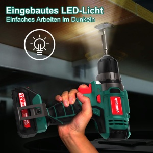 HYCHIKA Masina de gaurit si insurubat 12V 30Nm 25 accesorii LED acumulator Li-Ion 1500mAh - Img 8