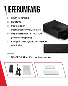 Imprimanta foto Canon SELPHY CP1500, wireless, compacta, neagra - Img 9