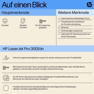 Imprimanta HP LaserJet Pro 3002dn Duplex Automat 33 ppm USB si LAN Securitate Wolf Pro - Img 2