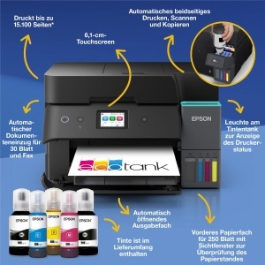 Imprimanta multifunctionala Epson EcoTank ET-4950 Wi-Fi Duplex Scanare Copiere Fax Timp indelungat de utilizare - Img 3