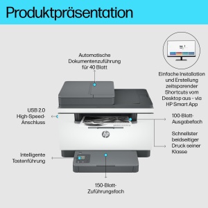 Imprimanta multifunctionala HP LaserJet MFP M234sdn, 29 paginimin, Duplex, Gri-Alb - Img 2