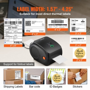 Imprimanta termica VEVOR Bluetooth, 300 DPI, viteza 150 mms, suport WindowsMacLinux - Img 5