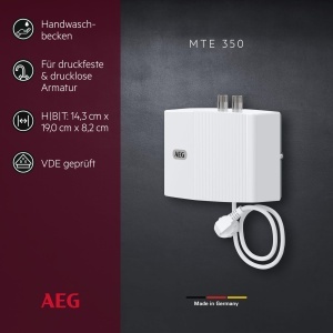 Incalzitor de apa electric AEG MTE 350, 3.5 kW, pentru chiuveta, Made in Germany - Img 2