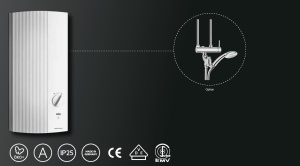 Incalzitor electronic de apa instantaneu AEG DDLE EASY 24 kW, selectare usoara a temperaturii prin 2 temperaturi fixe 42degC si 55degC. Conexiune fixa 400V, testat VDE, 228842 - Img 6