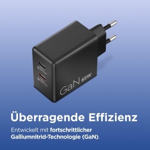 Incarcator Dual USB-C Lenovo 65W GaN pentru Laptop si Telefon, Negru - Img 3