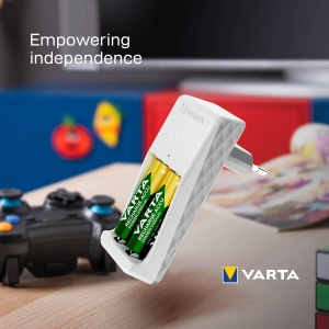 Incarcator mini VARTA pentru 2 baterii AAAAA, design compact, LED indicator - Img 6