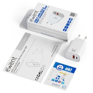 Incarcator rapid Ewent EW1326, 30W, USB-C Power Delivery, USB-A QC3.0 - Img 2