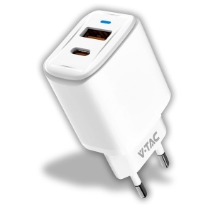 Incarcator rapid V-TAC 20W USB-C, compact, pentru iPhone si Samsung