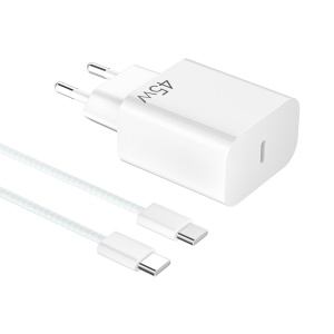 Incarcator rapid YISH 45W USB C, compact, cu cablu tip C de 1m