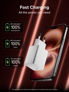 Incarcator UNIQO GaN Nano 45W, USB-C, compact, alb - Img 5