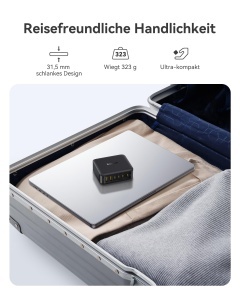 Incarcator USB C Baseus 120W, 6-Porturi, Incarcare Rapida 65W, Compact - Img 6