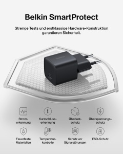 Incarcator USB-C Belkin 25W cu cablu USB-C de 1m, compact, negru - Img 5