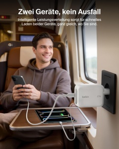 Incarcator USB-C Belkin 67W cu cablu retractabil de 1m, compact si rapid - Img 6