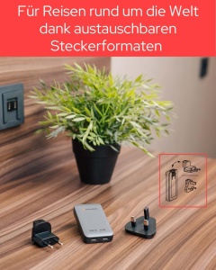 Incarcator Verbatim Essentials Slim GaN 65W, 2 USB-C, Gri - Img 7
