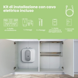 Incazitor de apa electric Comfee D30-15EVG1U, 30 L, alb cu gri, compact - Img 6