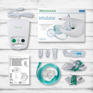 Inhalator Medisana IN 500, Inhalator cu mustiuc si masca pentru adulti si copii, Inhalator nebulizator pentru raceala sau astm cu accesorii suplimentare - Img 6