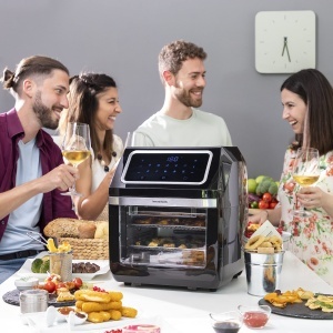 InnovaGoodsr Air Fryer 12L airfryer 1800W cu 100 retete in DE Friteuza cu aer cald cu 8 accesorii 10 programe touch screen cronometru cuptor cu convec - Img 7