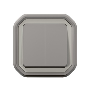 Intrerupator Dublu Legrand Plexo, IP55, IK08, Culoare Gri