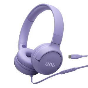 JBL Tune 520C, casti cu fir cu microfon, sunet de bas pur, presetari EQ, port USB-C, design pliabil si cablu fara dezordine, violet - Img 1