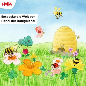 Joc cooperativ HABA Hanni Honigbiene cu figurina din lemn si zar colorat - Img 7