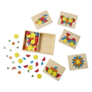 Joc de constructie Melissa And Doug Mosaice din lemn cu 120 piese colorate - Img 5