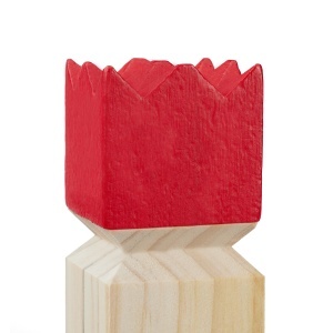Joc de exterior Kubb Relaxdays din lemn de pin, 2-12 jucatori, cu 30 cm regele rosu - Img 9