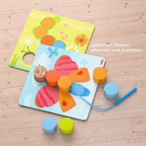 Joc de Fadere HABA 2012248001 - 20 Piese din Lemn, 4 Carti cu Motive - Img 3