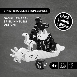 Joc de indemanare HABA Tier auf Tier - editie Black White, 2-4 jucatori, 25 figurine din lemn - Img 3