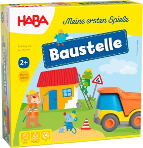 Joc de societate HABA Baustela cu vehicul si poveste, pentru copii de la 2 ani