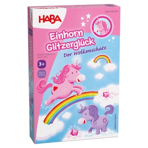 Joc de societate HABA Einhorn Glitzergluck, 60 cristale, pentru 2-4 jucatori