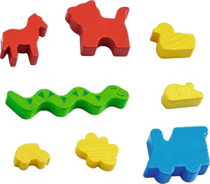 Joc de societate HABA Papperlapapp 6 jocuri pentru copii de la 3 ani, 18 figurine din lemn - Img 4