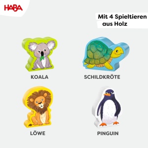 Joc de societate HABA Wo Leben Lowe Co. 4 piese puzzle si 4 figurine din lemn - Img 6