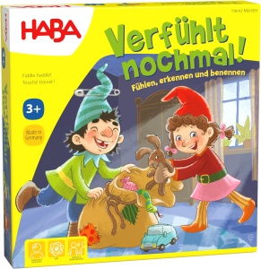 Joc de Stiinta HABA Verfuht inca o data, 8 saculeti, 10 piese din lemn, 3 ani