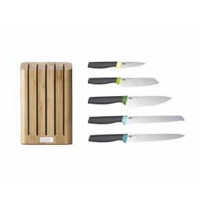 Joseph Joseph Elevate Set Cutite 5 Piese Bloc Bambus Manere Multicolore - Img 3