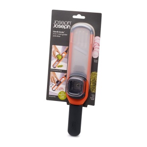 Joseph Joseph Handi-Grate Mini Reibe 2-in-1 Portocaliu Lame din Otel Inoxidabil