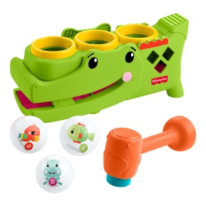 Jucarie Activitate Fisher-Price Sit Tap Rolligator, cu 3 Bile si Ciocanel