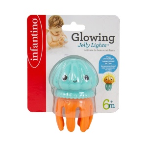 Jucarie de baie Infantino - Meduza luminoasa, senzoriala, pentru bebelusi, cu baterii incluse - Img 5