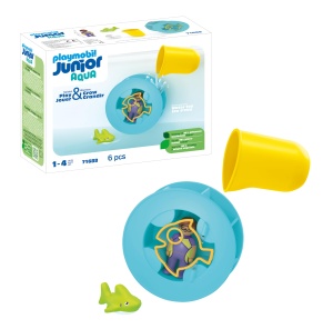 Jucarie de Baie PLAYMOBIL JUNIOR 71688 Roda cu Apa si Baby-Hai Biobazata