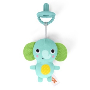Jucarie de dentitie Bright Starts SootheMate cu elefant din plus si inel din silicon - Img 1