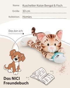 Jucarie de plus NICI Bengal cu peste 30 cm maro materiale reciclate - Img 5