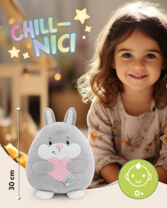 Jucarie de plus NICI Chill-NICI Iepuras cu inima 30 cm textura marshmallow gri deschis - Img 2