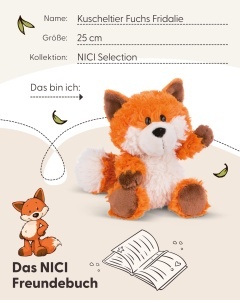Jucarie de plus NICI Fuchs Fridalie 25cm portocaliu materiale reciclate - Img 5