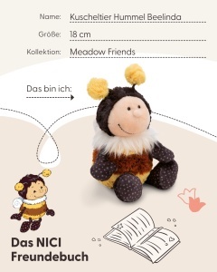 Jucarie de plus NICI Hummel Beelinda 18cm galben realizata din materiale reciclate - Img 6