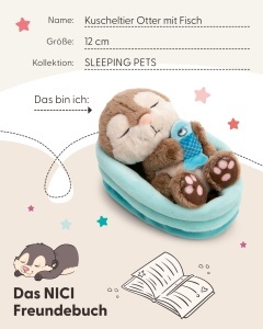 Jucarie de plus NICI Otter 61582 12 cm gri material reciclat cu pestisor - Img 5