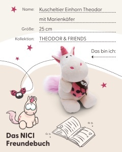Jucarie de Plus NICI Theodor 25cm Alb cu Buburuza Material Eco din PET Reciclat - Img 5