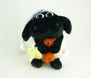 Jucarie de plus NICI Timmy cu suzeta si ursulet 25 cm albnegru - Img 6