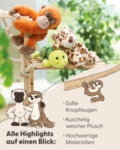 Jucarie de Plus NICI Zoo Friends Orang Utan 20cm Portocaliu Moale si Dragalas - Img 4