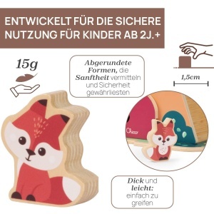 Jucarie din lemn Chicco Fuchsbau cu 3 figurine, activitati Montessori, pentru copii de la 2 ani - Img 3