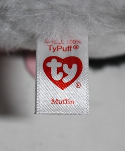 Jucarie din plus Ty Muffin Pisica Beanie Balls - Minge pufoasa, ochi stralucitori - Img 6