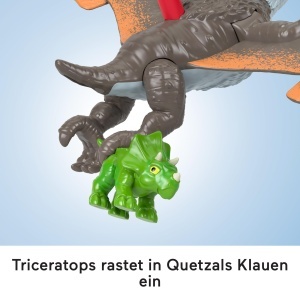 Jucarie Dinosaurus Quetzalcoatlus Fisher-Price HML44, 3-8 ani, cu Triceratops - Img 6